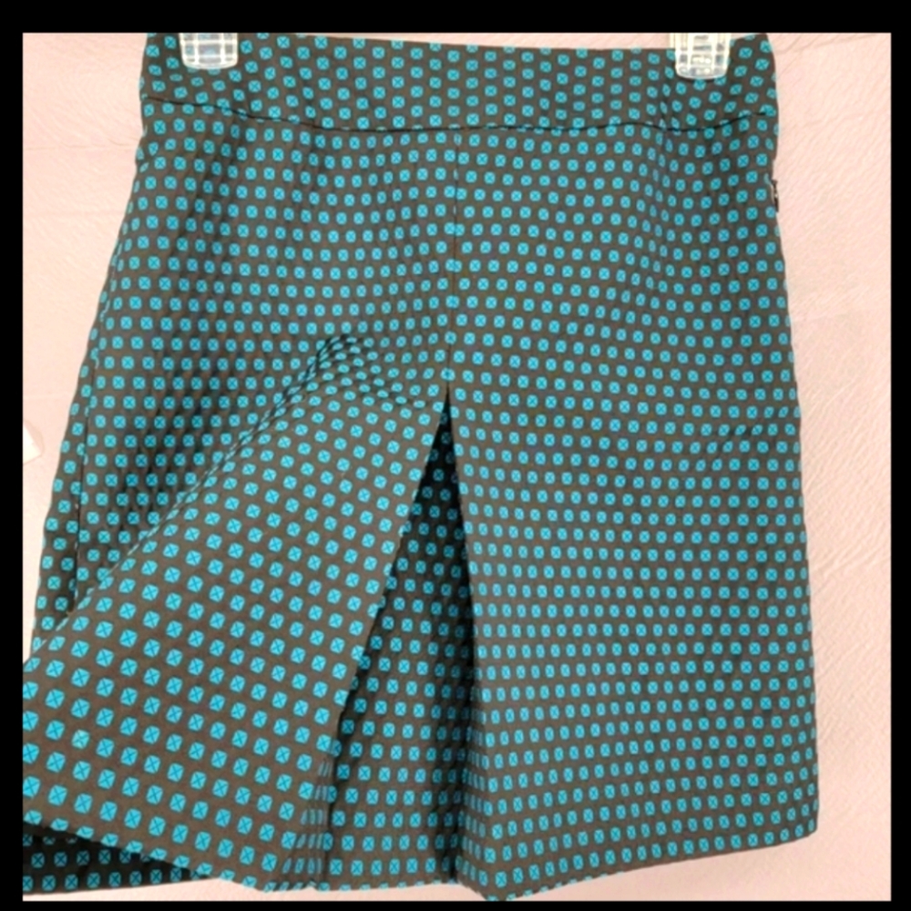 CLEARANCE Ann Taylor LOFT Black and Blue Skirt with Polka Dot Design